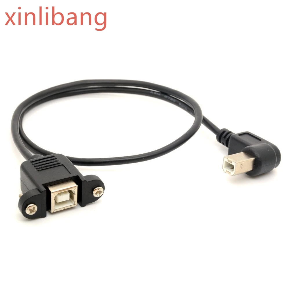 

Printer Extension Cable USB 2.0 B Adapter Male to Female Connections 90 Degree Socket Right Angled Scanner Cord with Screw Panel