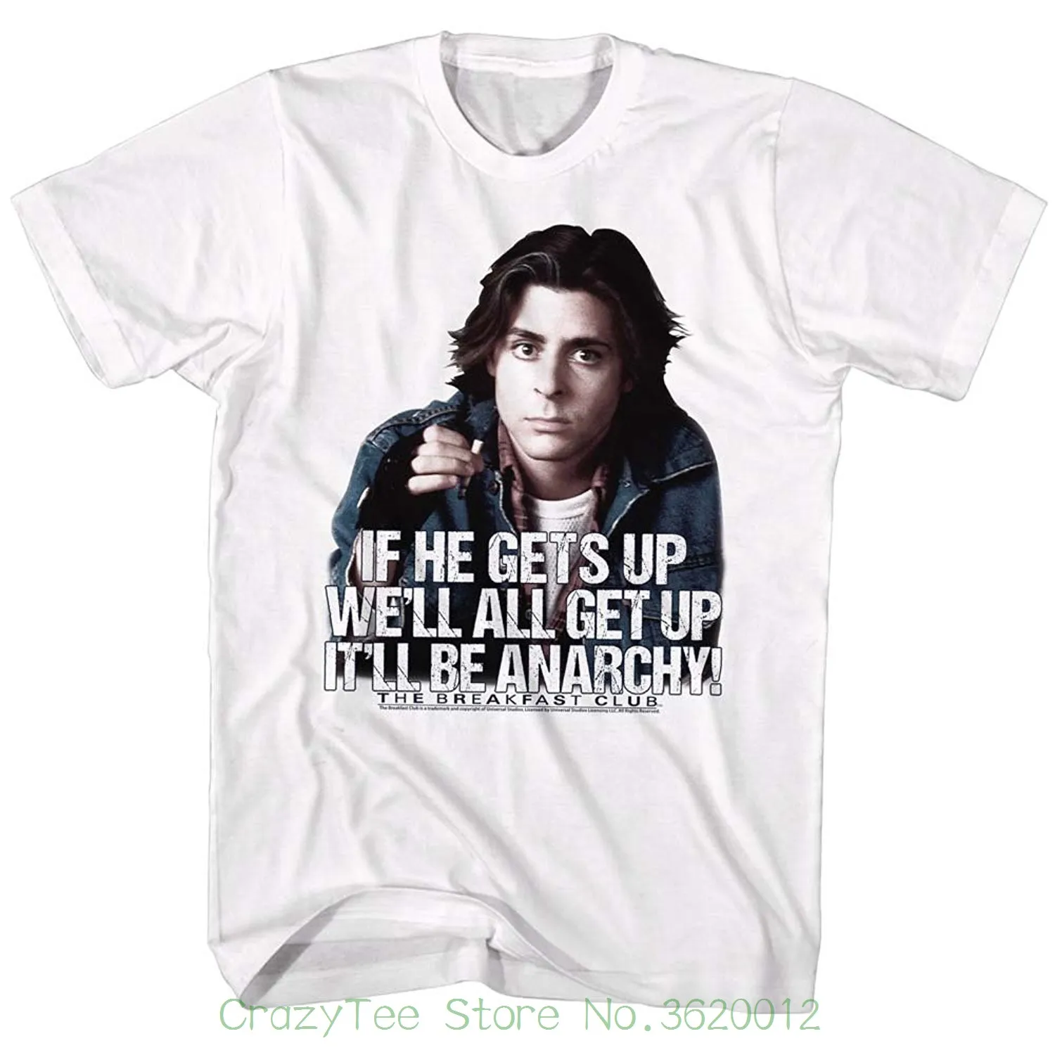 

Sleeve Men Tshirt Fashion Breakfast Club Teen Comedy Movie Bender It'll Be Anarchy! Adult T-shirt Tee