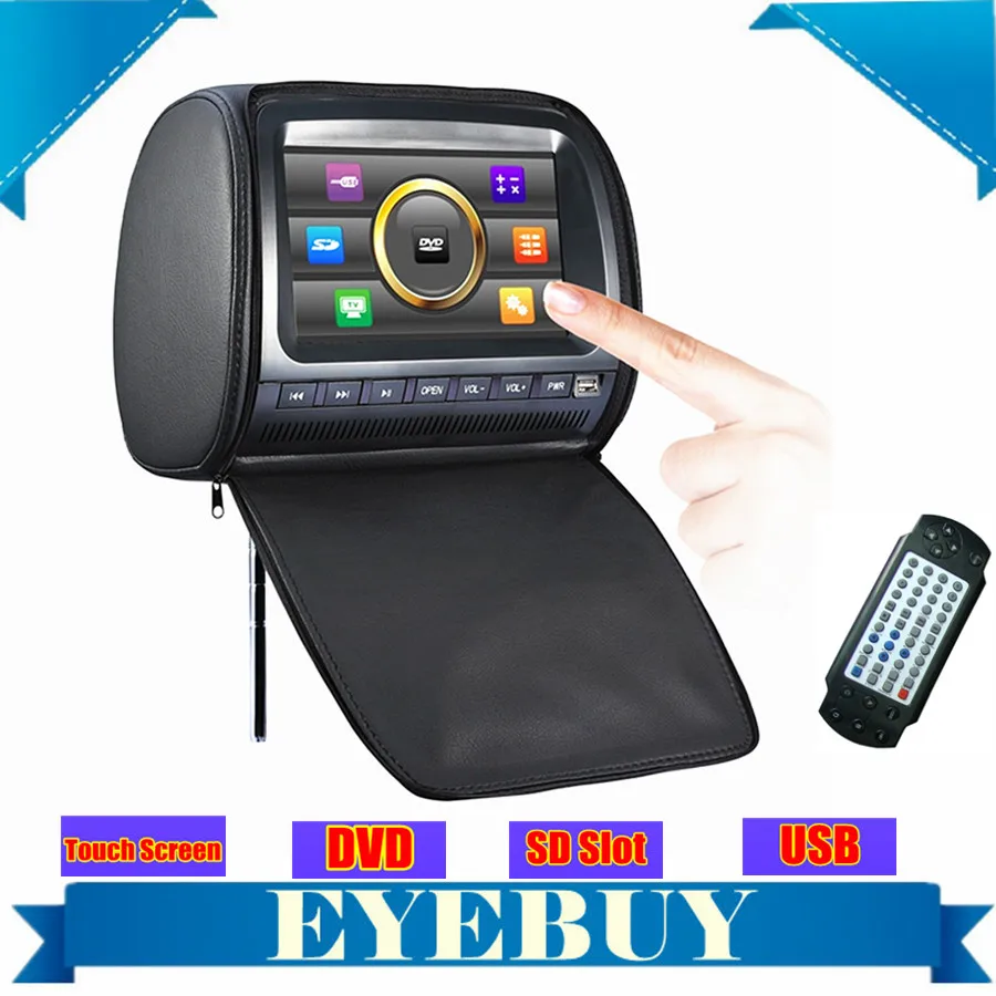 9 inch universal car auto dvd headrest monitor touch screen USB SD MP3 speaker car dvd