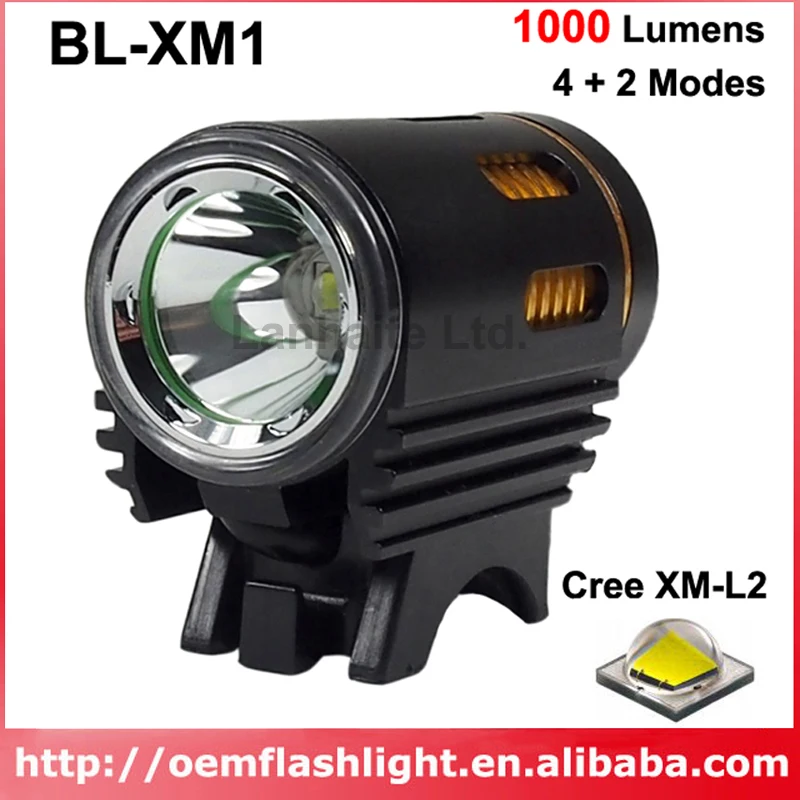 

New Cree XM-L2 U3 LED 4+2-Mode 1000 Lumens Bike Light - Black and Gold