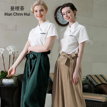 

SPA Clothing Beauty Salon Uniforms Set of 2pcs High Quality Thai Foot Massage Cosmetologist Workwear Medical clothing