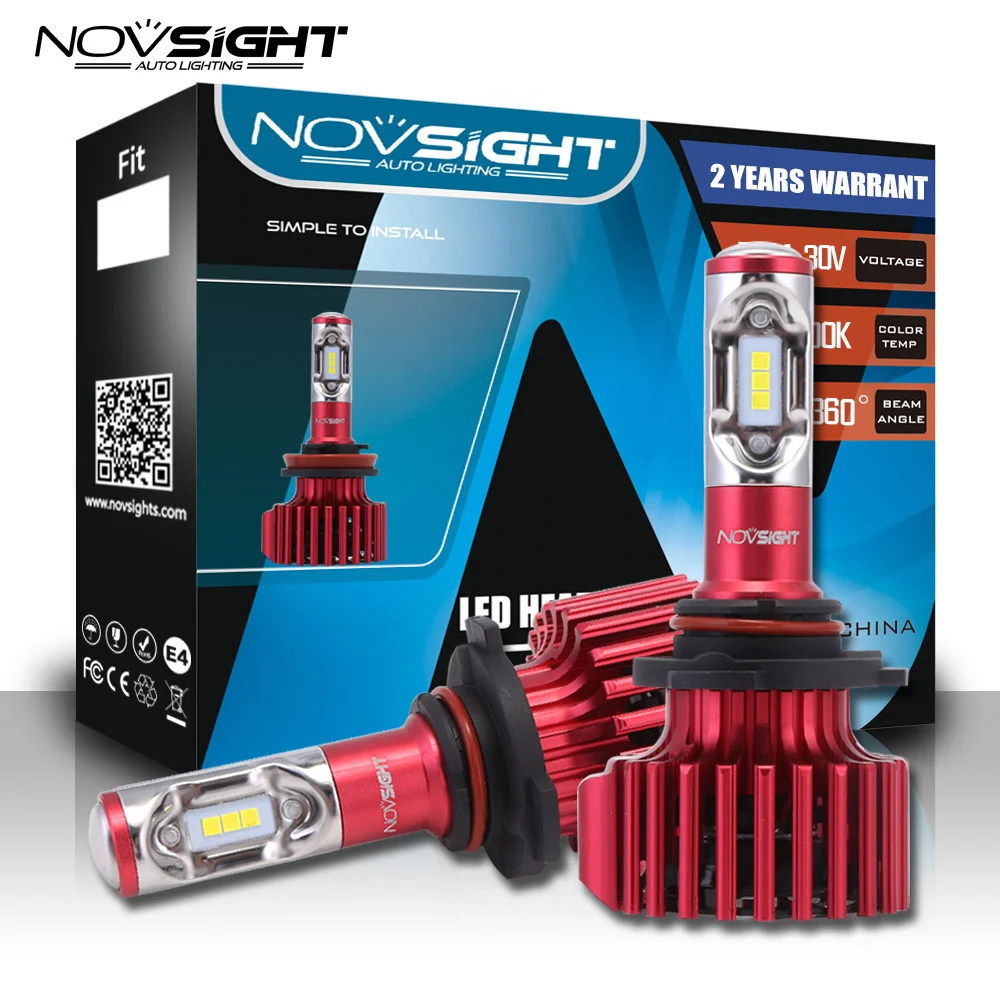 Светодиодные фары Novsight 9005 Hb3 Led H7 H11 H4 H1 для автомобиля 60 Вт 10000LM CSP Turbo Flip