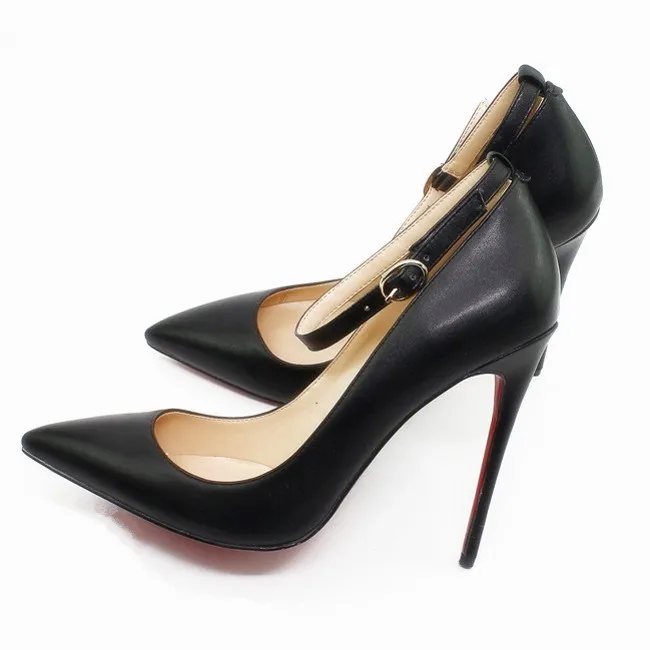 Осенние женские туфли-лодочки; пикантные черные женские туфли на высоком тонком каблуке; элегантные офисные женские туфли из натуральной кожи с острым носком; Роскошная обувь; D027A