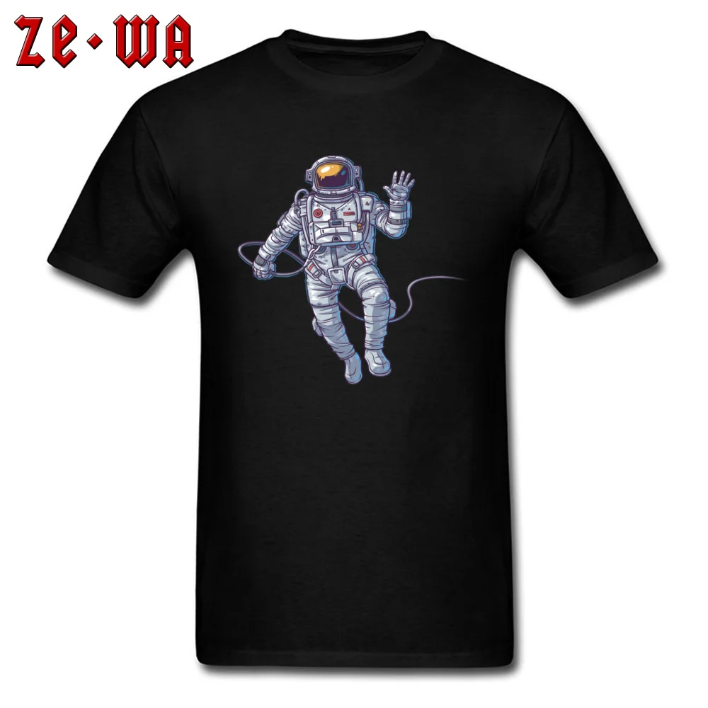 ASTRONAUT FLOATING IN SPACE ILLUSTRATION Men New Design Tops Shirt O Neck April FOOL DAY 100% Cotton T-shirts Street T Shirt ASTRONAUT FLOATING IN SPACE ILLUSTRATION black