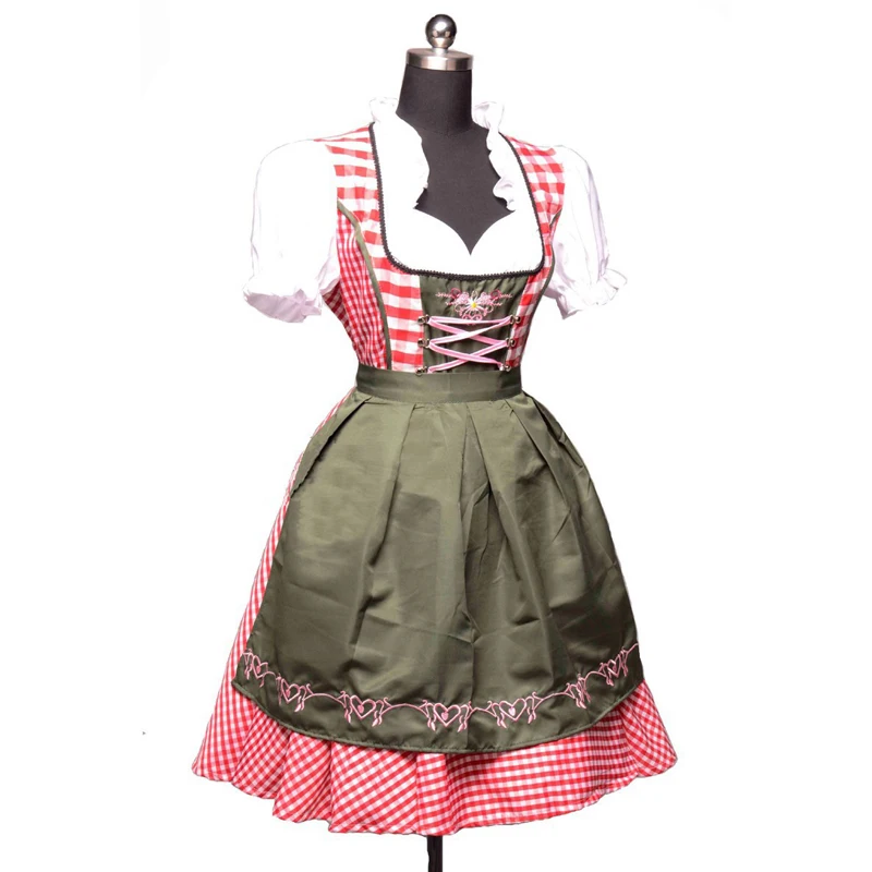Womens Beer Maid Costume Oktoberfest Wench Dirndl Bavarian Outfit Fancy Dresses