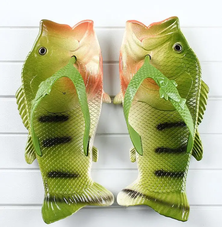 Летние Для мужчин Повседневные шлепанцы легкий Вьетнамки рыбок пара сандалии для прогулок водонепроницаемая обувь пляжная обувь zapatos mujer - Цвет: Зеленый
