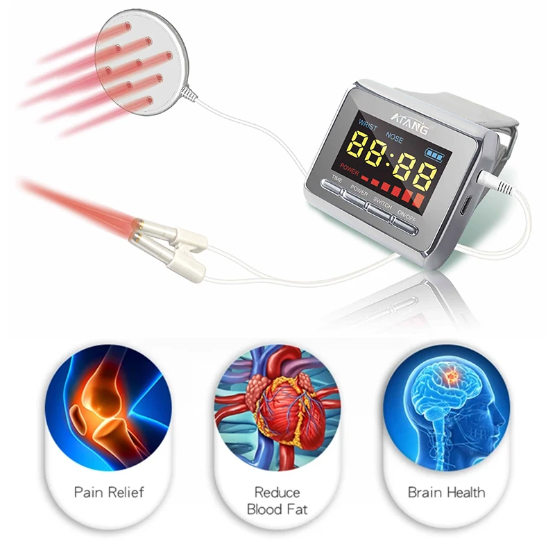 

650nm Cold Laser Watch Therapy Diabetics High Blood Pressure Reduced Blood Viscosity Chronic Pain Rhinitis Arthritis Neck Pains