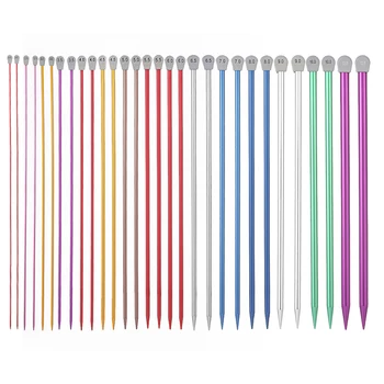 

2Pcs/Set 35cm Single Pointed Knitting Needles Pins Straight Aluminum DIY Weaving Tool Long Sweater Scarf Needle 2.0-12mm Dropshi