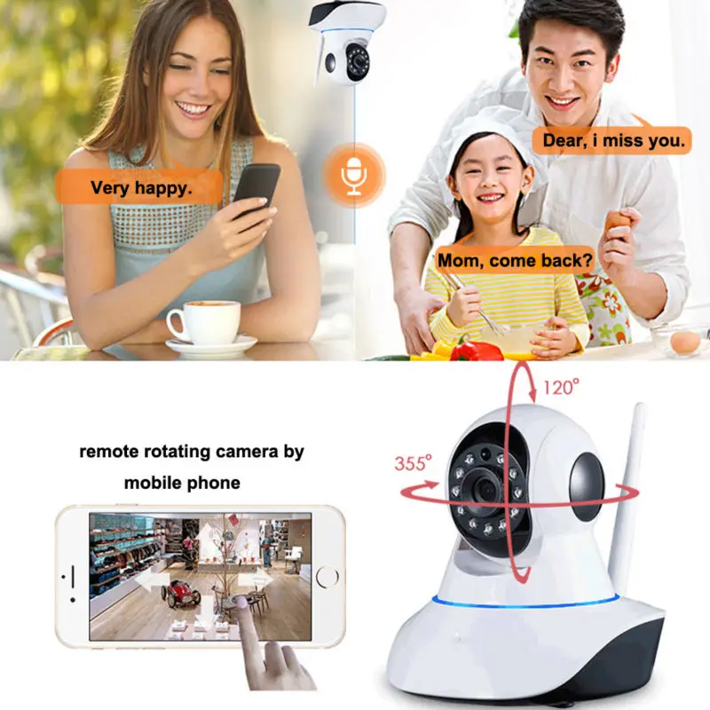 Saful 1080P Wireless IP Camera 2MP MWifi CMOS Night Vision H264 IR Cut baby monitor Camera Motion Detection Smart Home Security