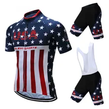 Teleyi Pro Team США велосипедная одежда для мужчин лето короткий рукав Велоспорт Джерси набор MTB шоссейный велосипед трикотажный комплект анти-УФ велосипедная одежда