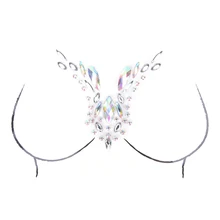 Кристальные наклейки на бюстгальтер, женский бюстгальтер, грудь, Стикини клейкие наклейки, аксессуары