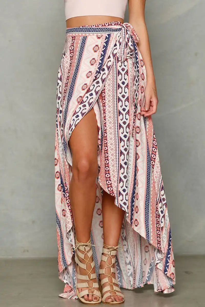 Wrap Skirt High Waisted Tribal Maxi Skirt Boho Long Skirt Maxi 2025