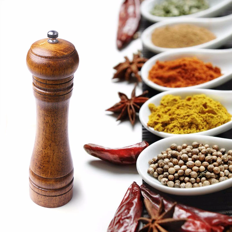 

1 Pcs Salt And Pepper Mills Wood Pepper Shakers With Strong Adjustable Ceramic Grinder Ceramic Rotor kitchen Gadget