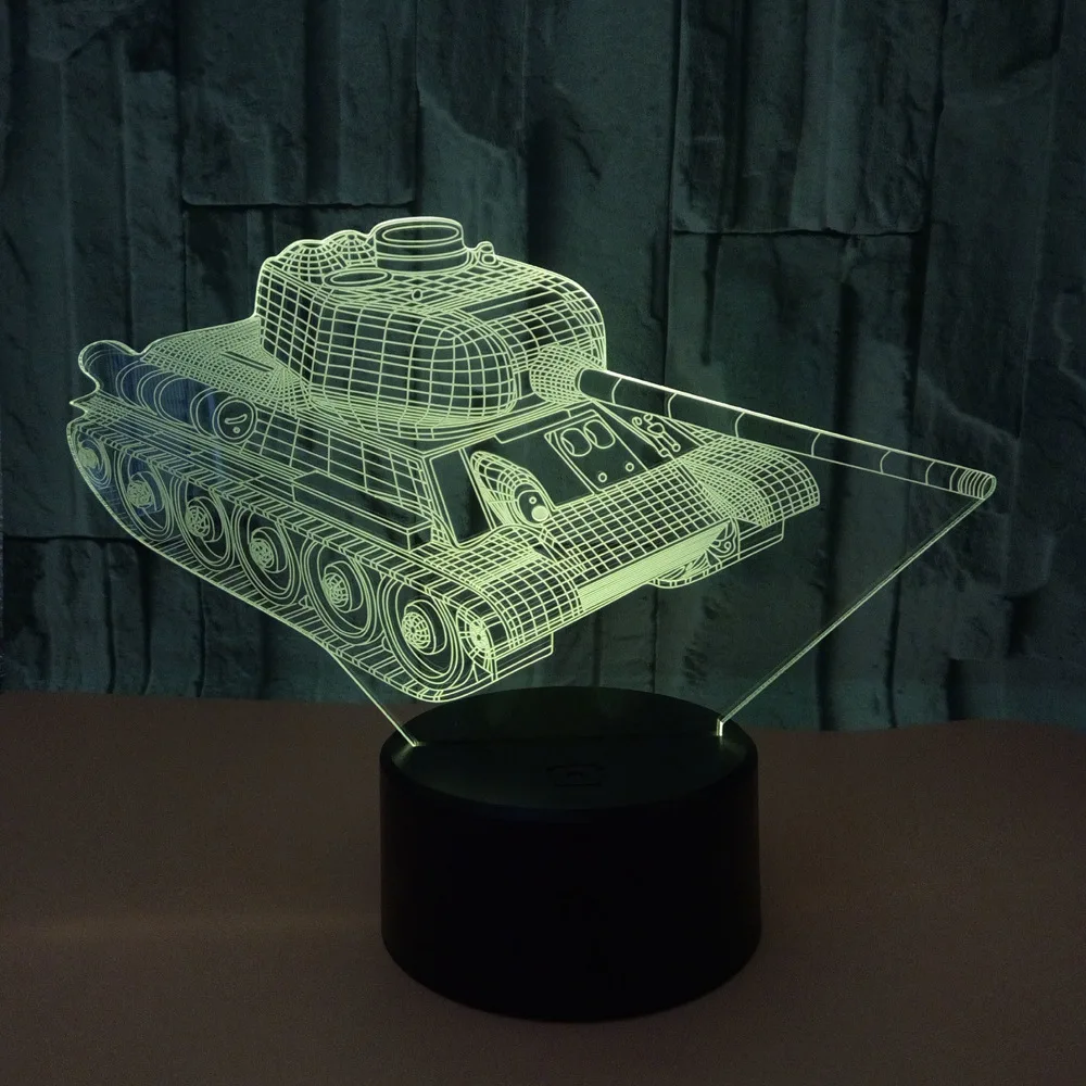 Новая форма бака 3d лампа красочный сенсорный пульт дистанционного управления