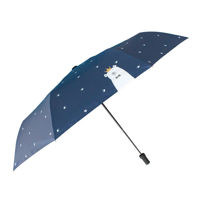

Bear Blue Folding Pencil Umbrella For Women Umbrella Women Small Sun Rain Gear Parasol Ultra-thin Light Mini Rainy Umbrella