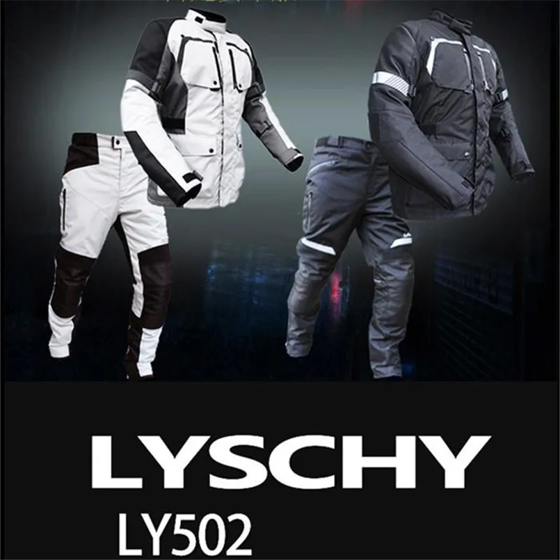 

Men's motorcycle Protection Windproof Oxford Cloth Suit Motocross Off-Road Racing Jackets Body Armor+ Riding Pants Clothing Set