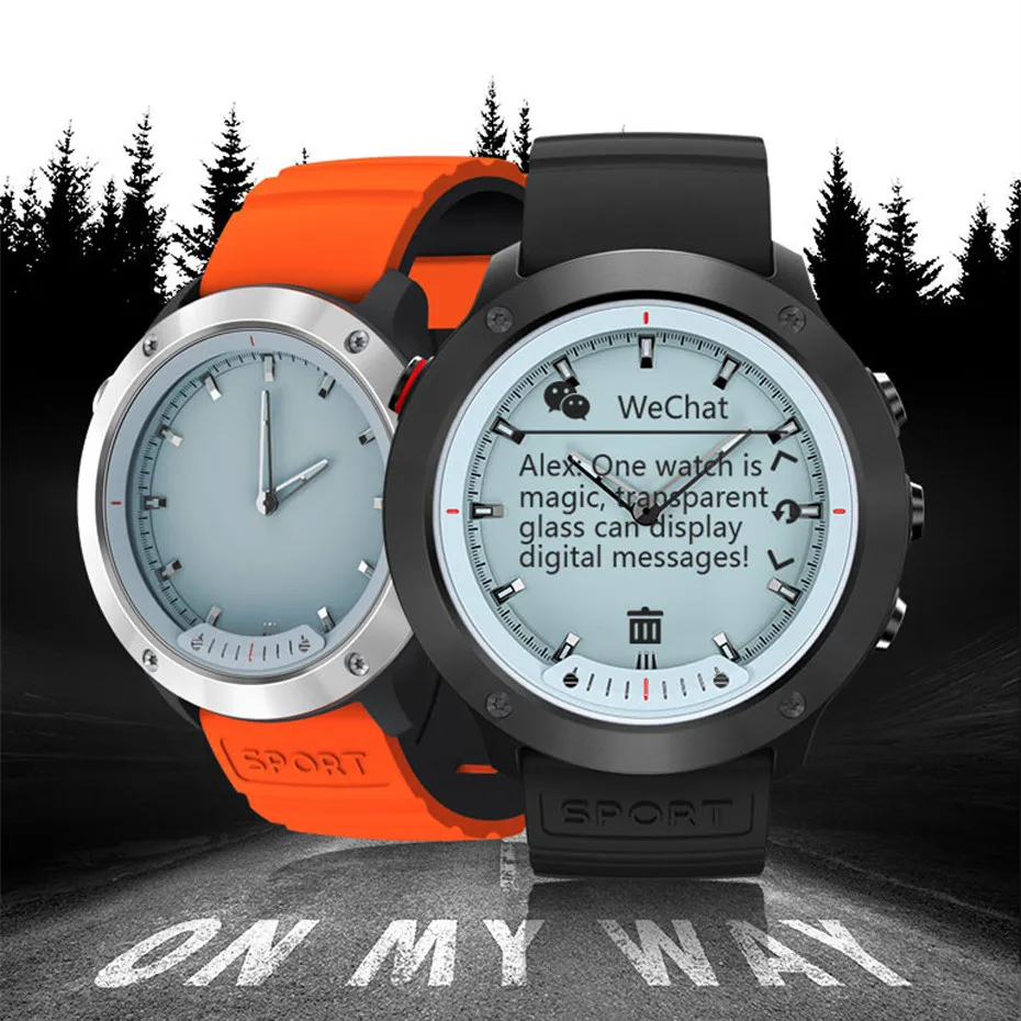 

Transparent Screen Smart Watch Men IP68 Waterproof Heart Rate Monitor Stainless Steel Clock Smartwatch for IOS Android