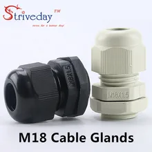 100 шт./лот кремово-белый черный M18 нейлона кабельный ввод Проводные изделия кабельный разъем IP68 водонепроницаемый железы