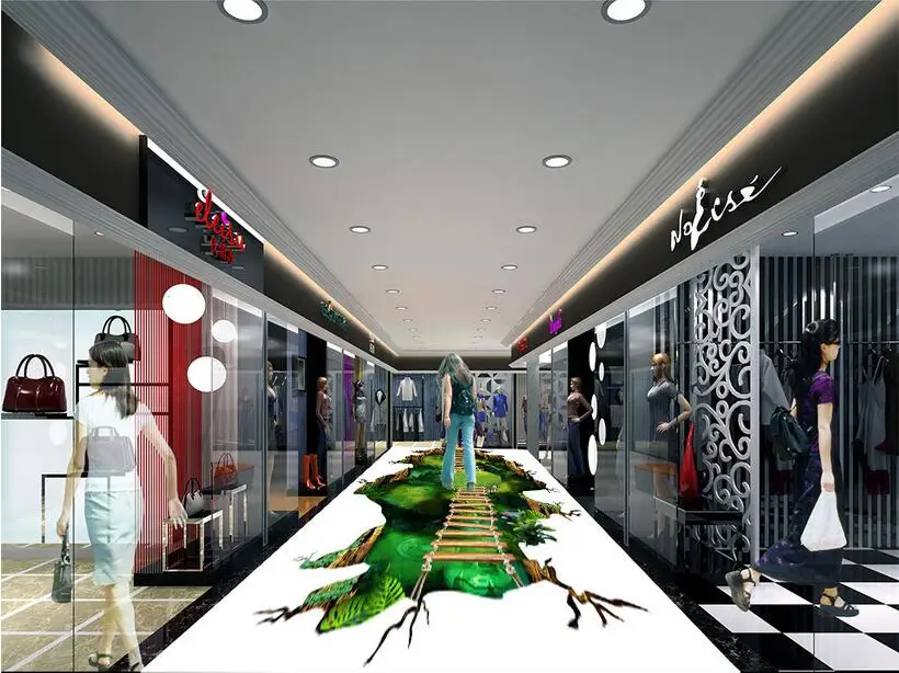 3 d pvc flooring custom photo mural waterproof floor Magic dream forest path room decoration painting wallpaper for walls 3d