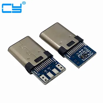 

10pcs DIY OTG USB-3.1 Welding Male jack Plug USB 3.1 Type C Connector with PCB Board Plugs Data Line Terminals for Android