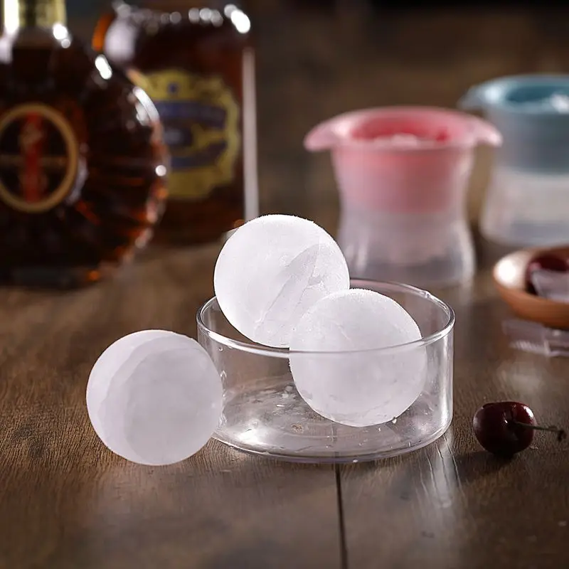 Large Round ice balls tray Maker Form Safety Silicone Sphere Mold For Whiskey Cocktails Party Bar Yogurt Fridge Treats Freezer