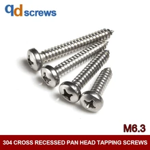 304 M6.3Cross recessed pan head tapping screws self-tapping Phillip round screw GB845 DIN7981 ISO 7049 304 M6.3Cross recessed pan head tapping screws self-tapping Phillip round screw GB845 DIN7981 ISO 7049