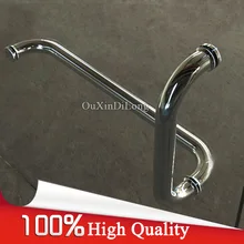 High Quality 304 Stainless Steel Frameless Shower Bath Glass Door Handles L Shape Pull / Push Handles Towel Bar Chrome Finished h007lr frameless bath room shower glass door square tube handle l shape with r 304 stainless steel polish chrome
