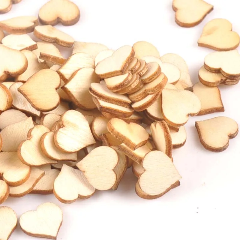

100Pcs Mini Heart Pattern Wood DIY Crafts For Handmade Accessories Wooden Scrapbooking Making Home Decoration 10mm m1808