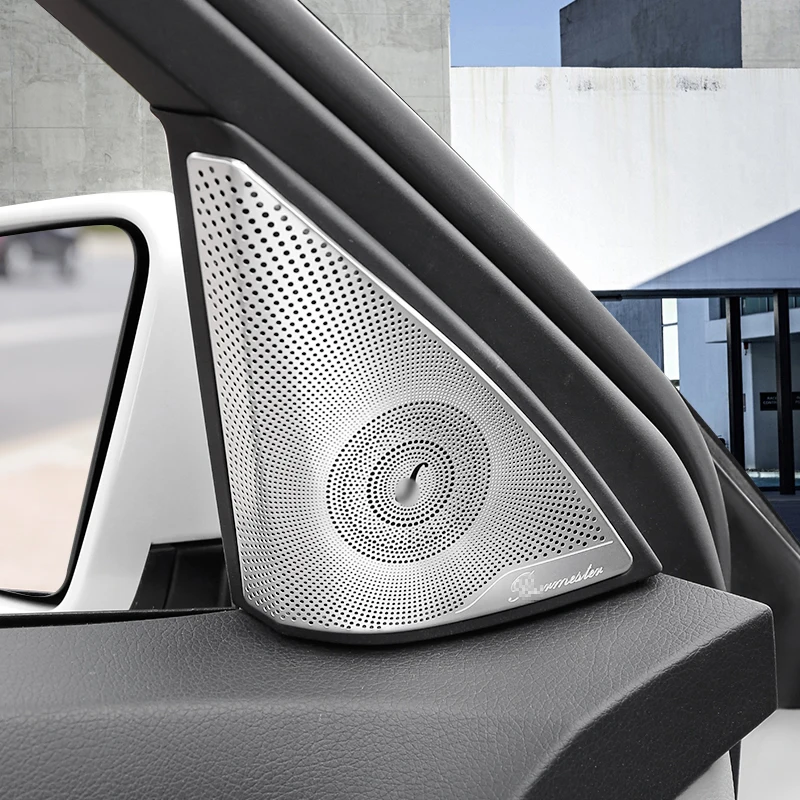 Матовый авто-Стайлинг дверной динамик стерео Сетка декоративная накладка 3D Стикеры для Mercedes Benz C class W204 2008-14 полоски