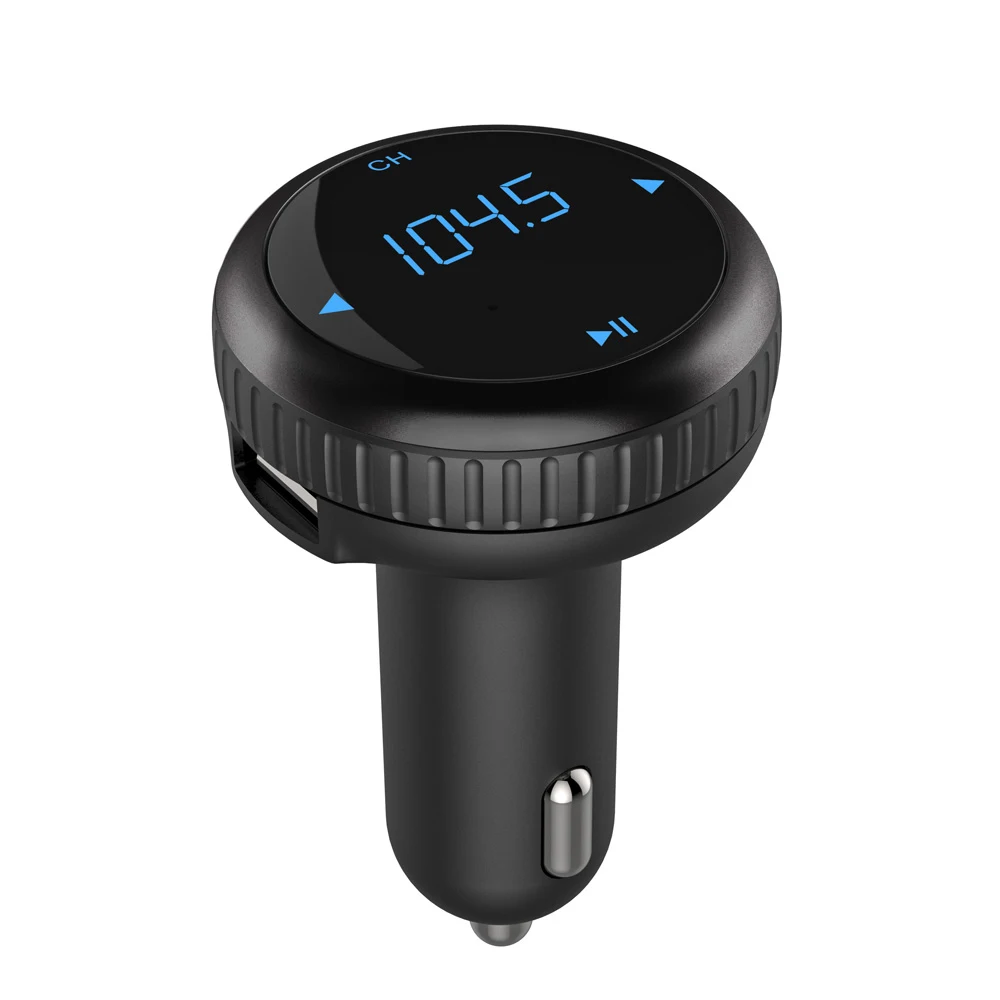 JINSERTA Автомобильный MP3 аудио плеер Bluetooth fm-передатчик беспроводной fm-модулятор автомобильный комплект громкой связи lcd USB TF ридер - Название цвета: Черный