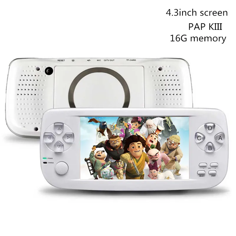 

Retro Game Console 64 Bit PAP KIII 4.3 inch screen 16G memory Built-in 1300 no-repeat Games Portable Handheld Game Player