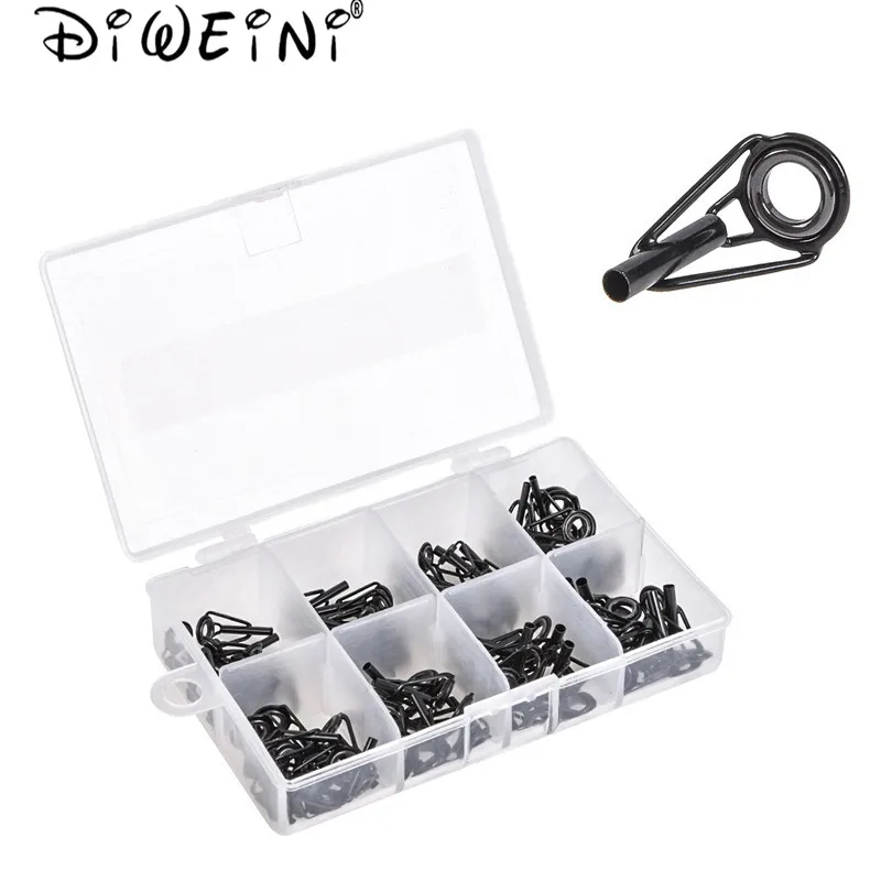 

80Pcs Fishing Rod Guide Ring Set Repair Kit Eye Fishing Rod Tool Stainless Steel Ceramic Road Wire Guide Ring