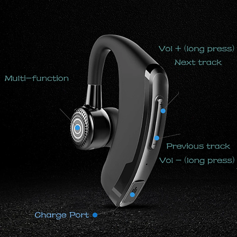 V9 Wireless Headset with Mic Voice Control Bluetooth Earphone for Phone Fit on Left Right ear (35)