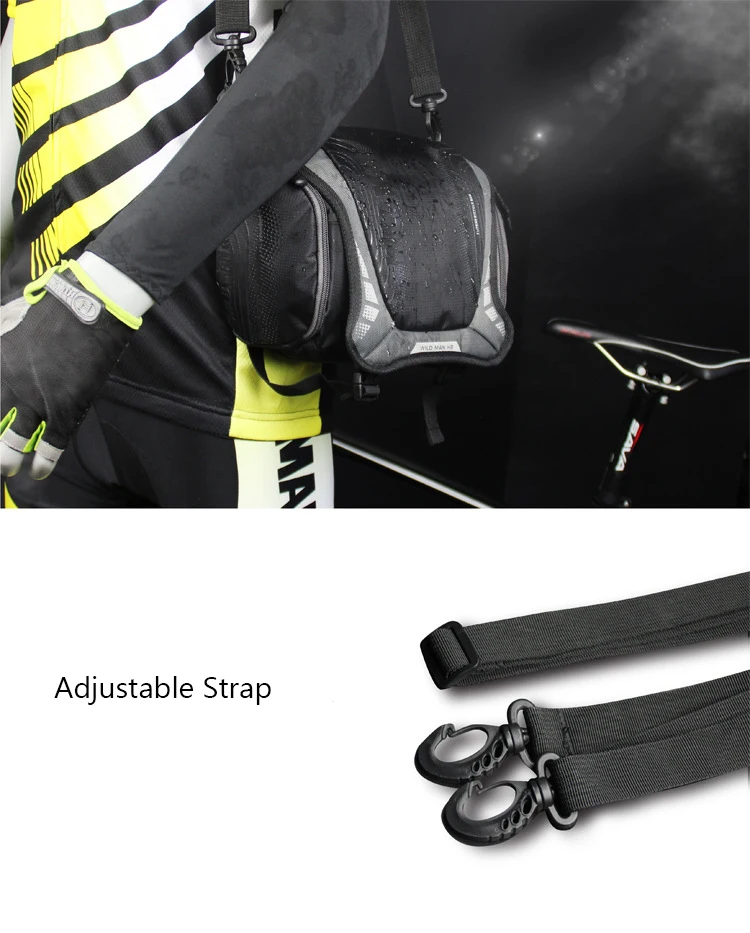 Perfect WILD MAN Waterproof Capacity Bicycle Bag Front Tube Frame Bag Bike Handlebar Basket MTB Pannier Cycling Camera Shoulder Bag 14