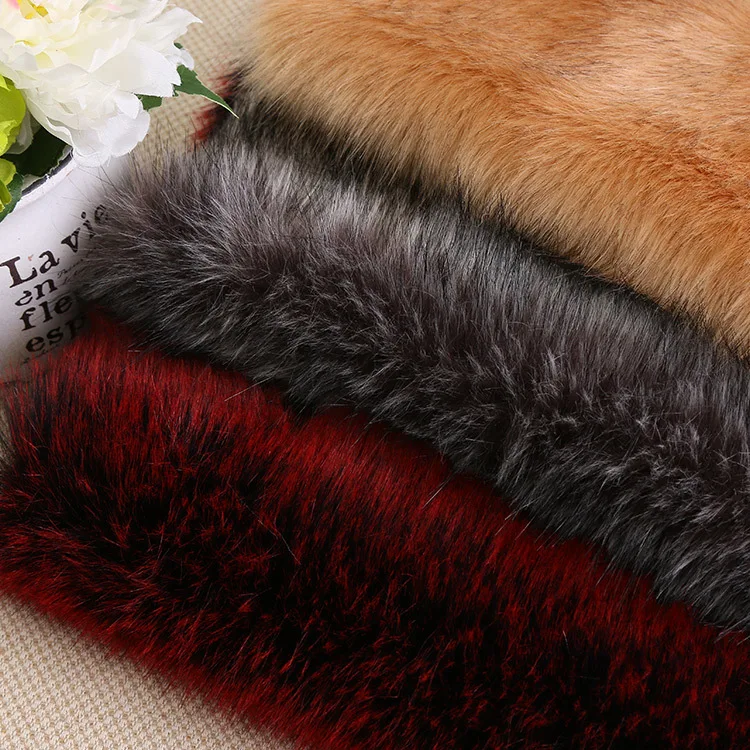 

Eco-friendly faux fur fabric gradient color mane mink hair coat cloth