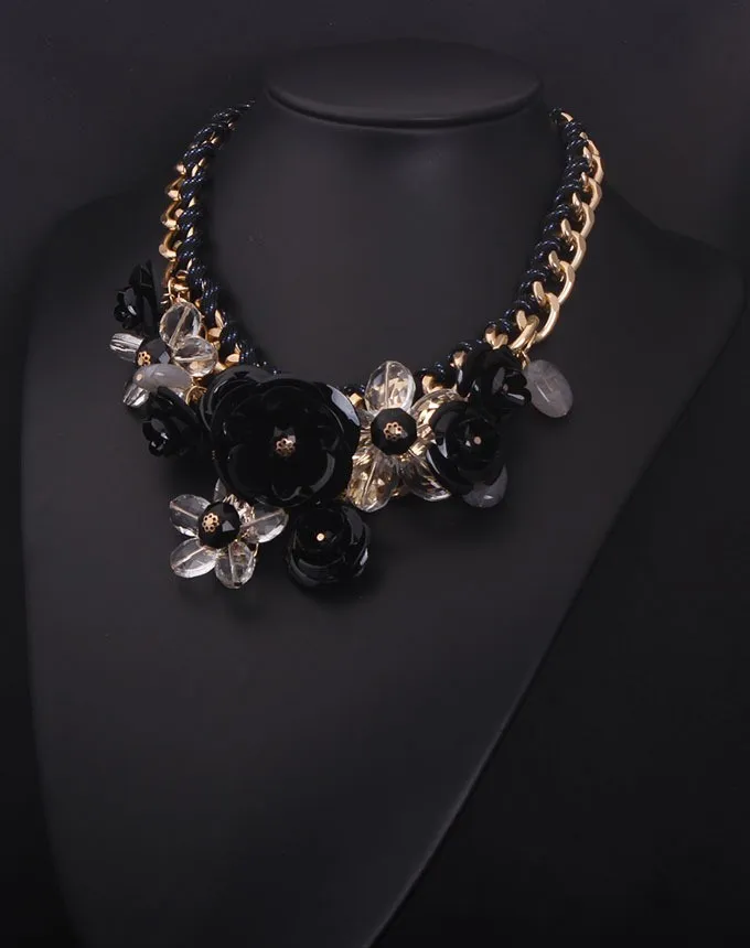 MayJim, массивные ожерелья,, массивная большая цепочка, дерево, смола, колье, кристалл, цветок, ожерелья и подвески, винтажные женские ювелирные изделия