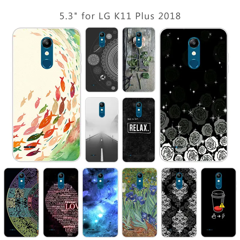 for LG K11 Plus 2018 Phone Case 5.3 inch Soft Silicone Marbles Cover K11a Back Protection Shell |