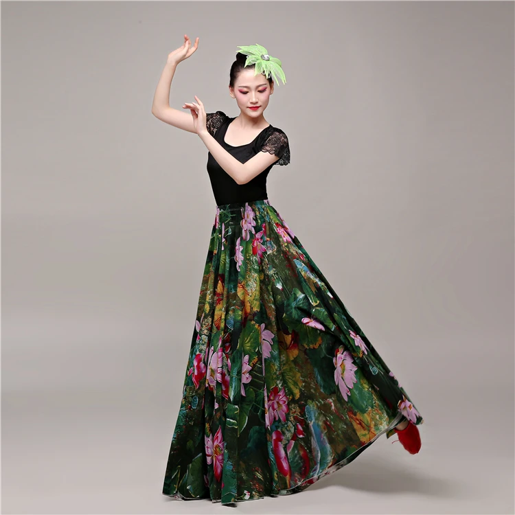 Flamenco Skirt for Women Choruses Opening Dances Swaggering Skirts Belly Half-skirts Spanish Dance Skirt Dropshipping