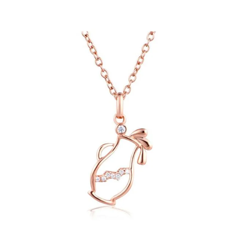 

2018 New Arrival Personality Design Shiny Crystal Aquarius Necklace Pendant 12 Constellation 18K Gold Jewelry 0.51g