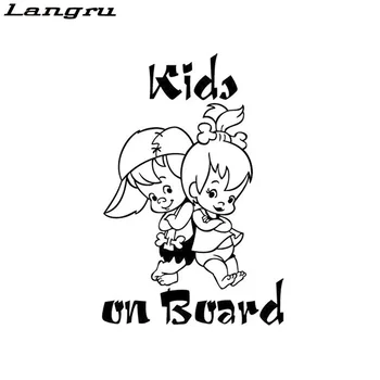 

Langru Kids On Board Cute Cartoon Warning Car Sticker Window Decoration Vinyl Decal Jdm