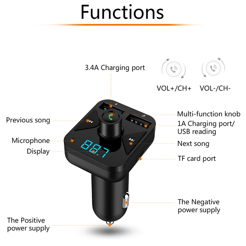 Автомобильный MP3-плеер, прикуриватель, USB, Bluetooth, fm-передатчик, телефон, гарнитура, зарядное устройство, радио, комплект, беспроводной, двойной, авто аксессуары