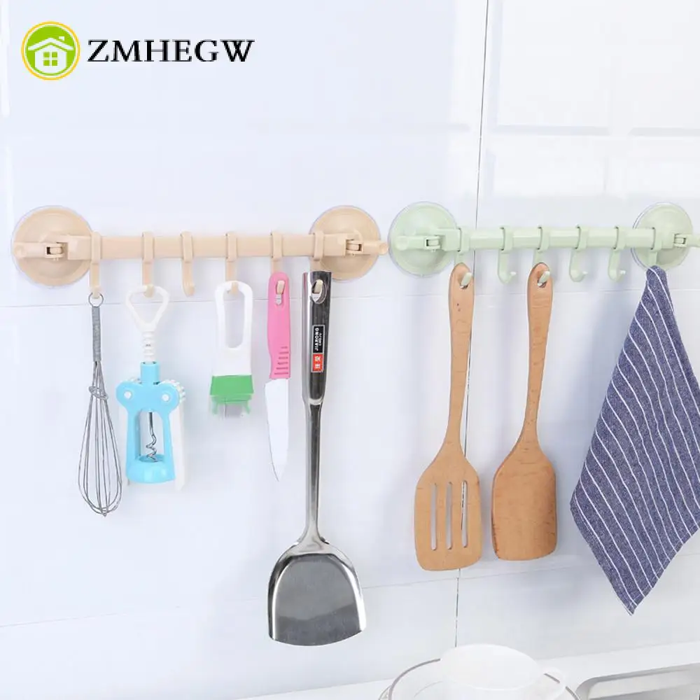 

Wall Vacuum Rack Suction Cup 6 Hooks Towel Bathroom Kitchen Holder Window Hook Rails Sucker Hanger wall hanging suction hooks