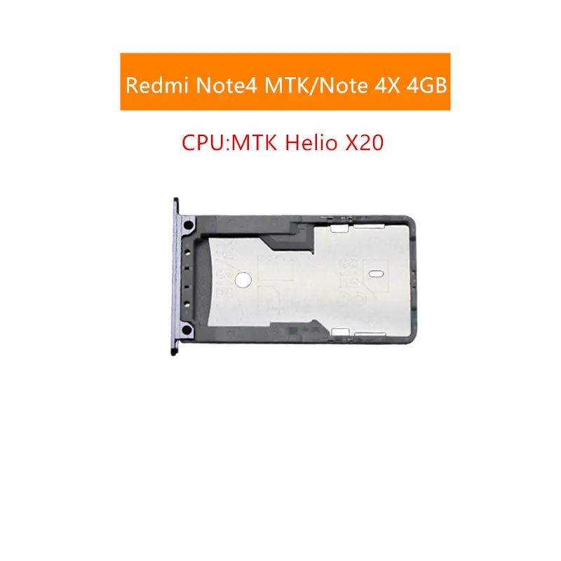 Держатель для карт слот лоток Xiaomi Redmi Note 4 MTK/ 4X Гб Nano SIM карта Micro SD держатель