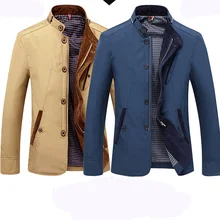 AliExpress Spring and Autumn Men's Jacket Men's Blazers Long Men's Windbreaker Slim Stand Collar Foreign Trade Men's Wear