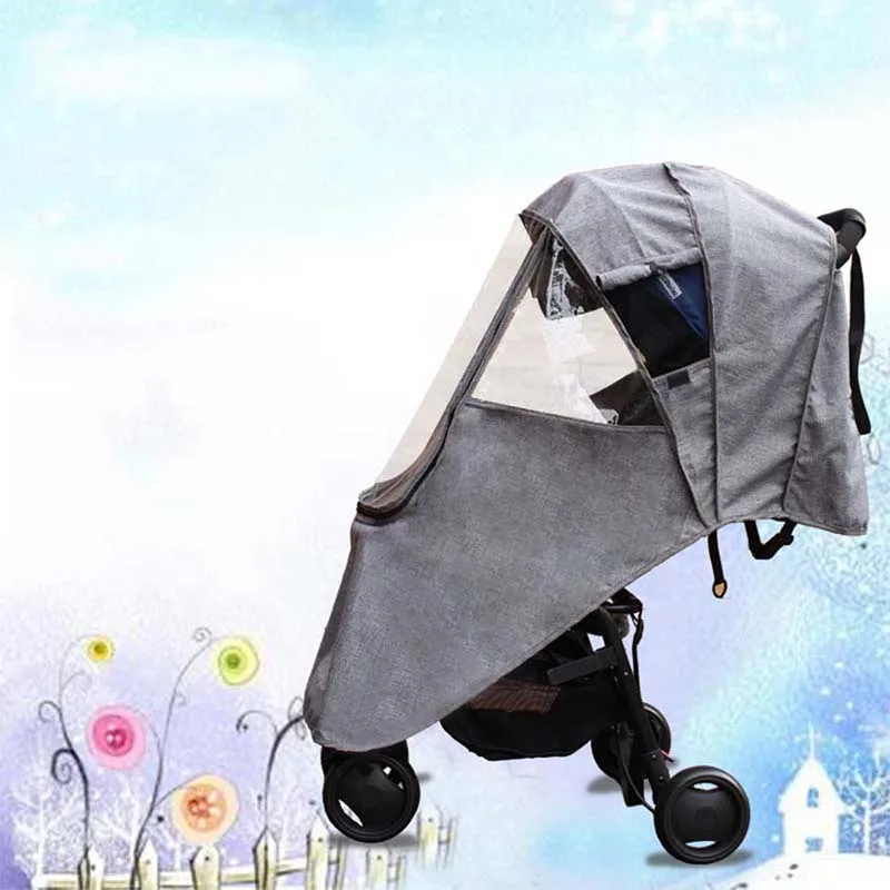 

Multifunctional Baby Stroller Waterproof Rain Cover Baby Stroller Full Raincoat Linen Wind Dust Snow Shield for Baby Carts