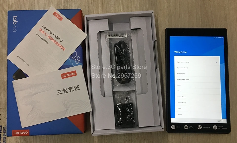 8,0 дюймов lenovo Tab4 8504F Wi-Fi версия планшета ПК 2 ГБ 16 г 2 г 16 г 1280x800 ips новый продукт для Android 7,1