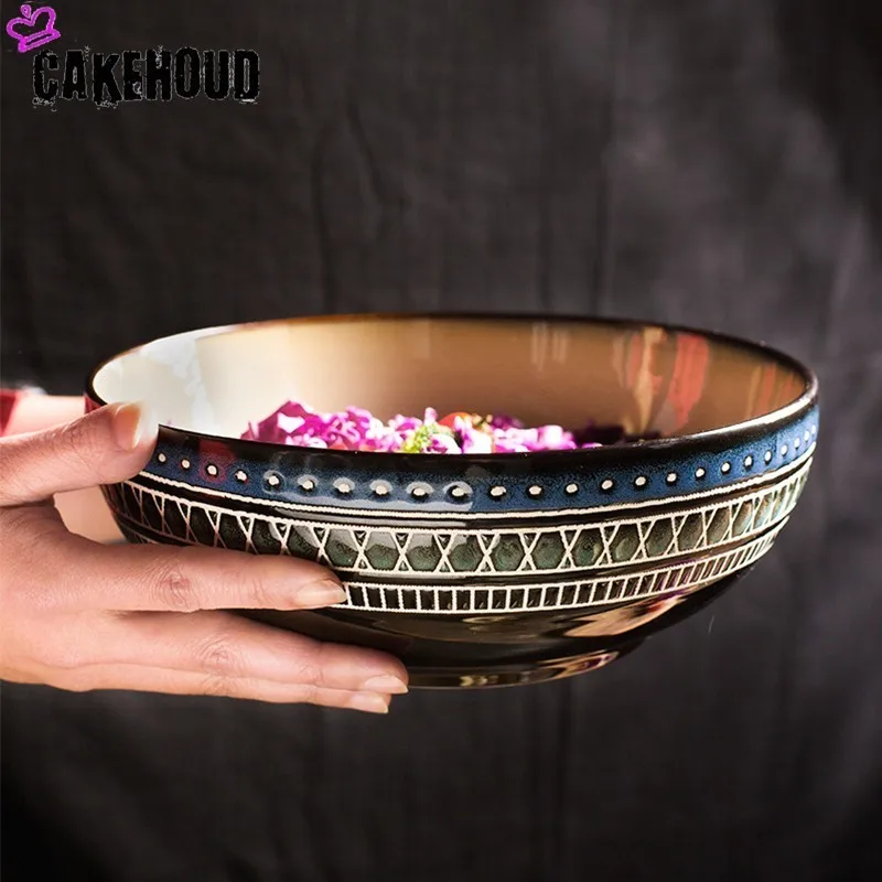 Креативная керамическая посуда CAKEHOUD с скандинавским рельефом набор бытовых