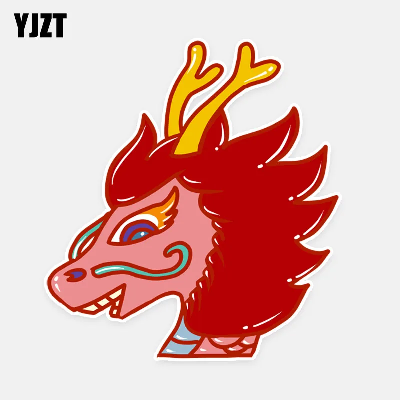 YJZT 14.7CM*16CM Cartoon Red Dragon Head PVC Decal Decoration Car Sticker 5-1052 | Автомобили и мотоциклы