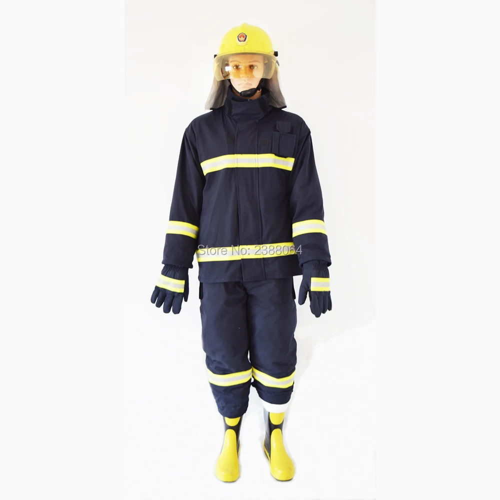 Fire protection cotton safety fire fighting suit with boots gloves ...