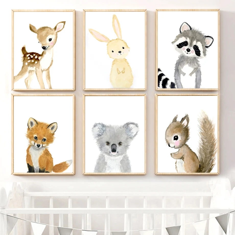 Grab Fast De Dibujos Animados Fox Koala Ciervo Conejo Y Ardilla